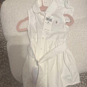 White Polo Dress with Embroidered Logo
